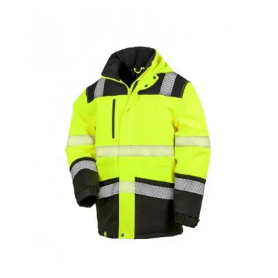 (4XL, Fluorescent Yellow/Black) Result Adults Unisex Safe-Guard Safety Soft Shell Jacket