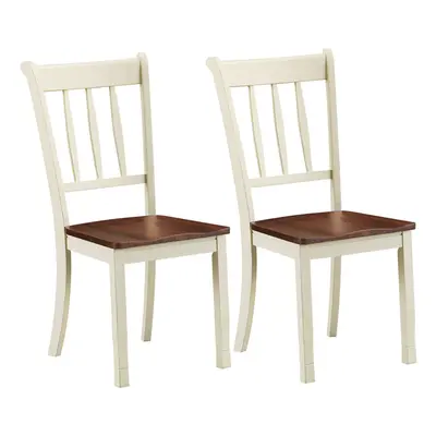 2X Whitesburg Dining Chairs Classic Slat Back Wood Frame Kitchen Chair