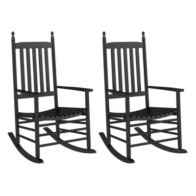 vidaXL Rocking Chairs with Curved Seats Armchair pcs Black Solid Wood Poplar