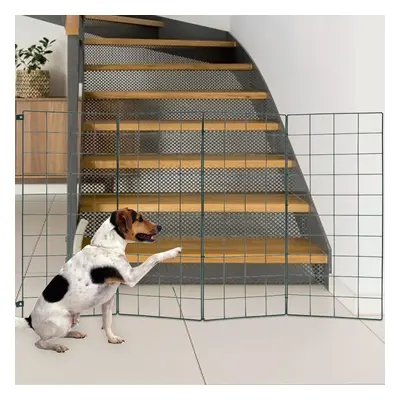 (9 Panels) H 100cm Foldable Fence Barrier Garden Fencing Gate Dog Run Pen Panels Wall Fixed