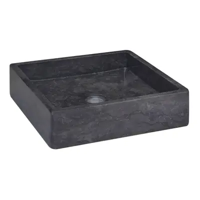 vidaXL Sink Black 40x40x10 cm Marble Washroom Natural Stone Basin Bathroom