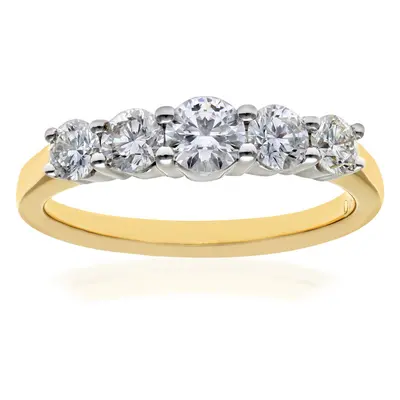 (K) Jewelco London 18ct Yellow Gold stone Eternity Ring, IJ/I Certified Diamonds, Round Brillian