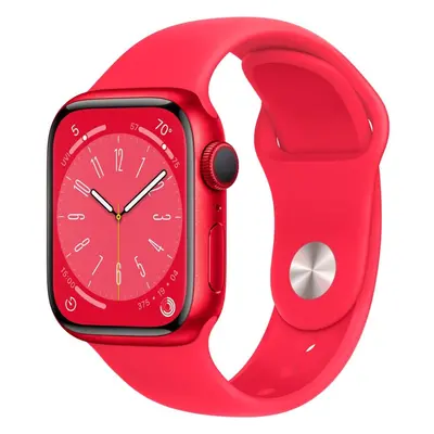 Apple Watch Series 41mm Aluminum Case with RED Sport Band - M/L- RED