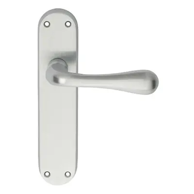 PAIR Smooth Round Bar Handle on Latch Backplate x 40mm Satin Chrome