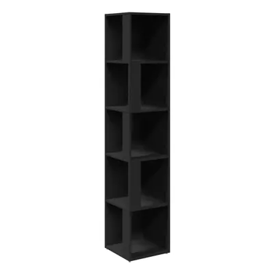 vidaXL Corner Cabinet Black Engineered Wood Standing Shelf Storage Cabinet