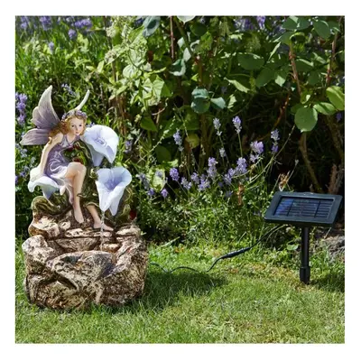 Large Garden Fairy Liliana Cascade Water Fountain Solar Powered Pump Ornament