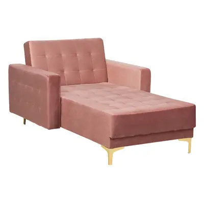 Velvet Chaise Lounge Pink ABERDEEN