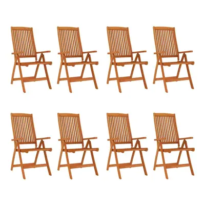 (8) vidaXL 2/4/6/8x Solid Wood Eucalyptus Folding Garden Chairs Foldable Chair