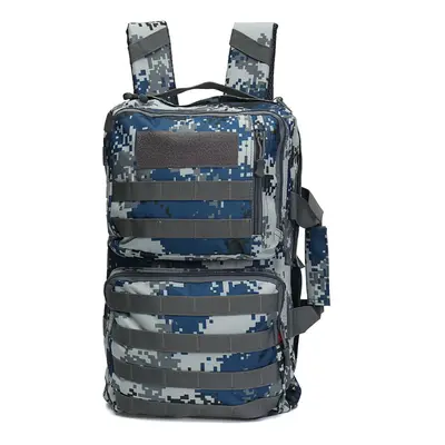 (Blue camouflage) 50L Outdoor Tactical Army Backpack Rucksack Waterproof Camping Hiking Travel B