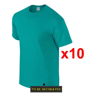 (XL) Packs Gildan T-SHIRT Basic Tee - 5XL Small Big Men Heavy Cotton (Jade Green)