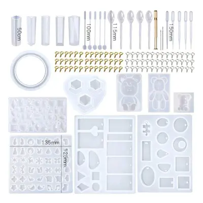 229Pcs DIY Bracelet Pendant Epoxy Silicone Mold Set Jewelry Pendant Mould