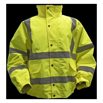 Hi-Vis Yellow Jacket with Quilted Lining & Elasticated Waist - XX-Large