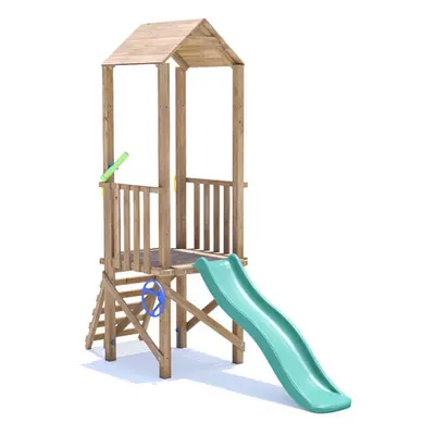 Dunster House Climbing Frame with Low Platform & Slide SquirrelFort