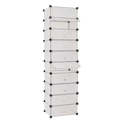 vidaXL Interlocking Shoe Organiser with Compartments White Footwear Rack