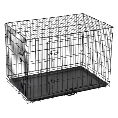 (Large (36")) Dog Crate Extra Large Puppy Pet with Removal Tray & Doors Folding Cage Train