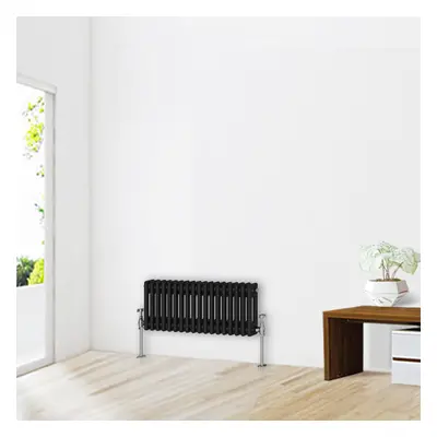 (300 x 830mm-2 Column) NRG Traditional Black Horizontal Vertical Bathroom Cast Iron Radiator