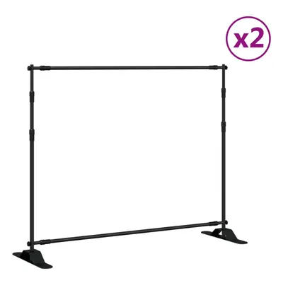 (254 x cm (2 pcs)) vidaXL Backdrop Stands Adjustable Background Support Stand pcs Black Steel