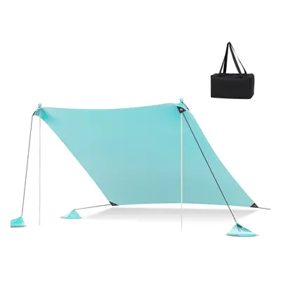 Beach Tent 3M x 3M Outdoor Sunshade Canopy W/ Poles UPF50+ (Green)