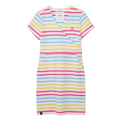 (UK 18, Pink Sky Blue Stripe) Lena Womens Dress