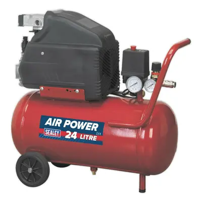 24 Litre Direct Drive Air Compressor - 1.5hp Motor - Automatic Pressure Cut-Out