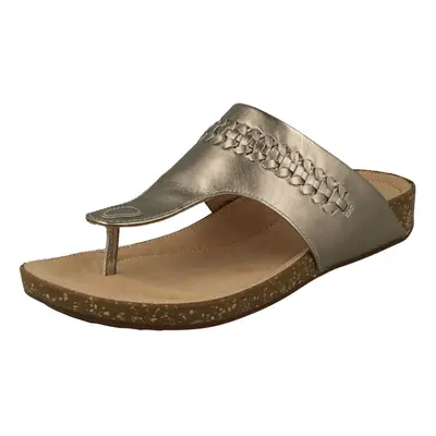 (Gold, UK 4.5) Ladies Clarks Buckle Detailed Strap Sandal Un Perri Way - D Fit