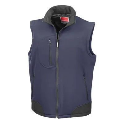 (L, Navy/Black) Result Mens Softshell Body Warmer