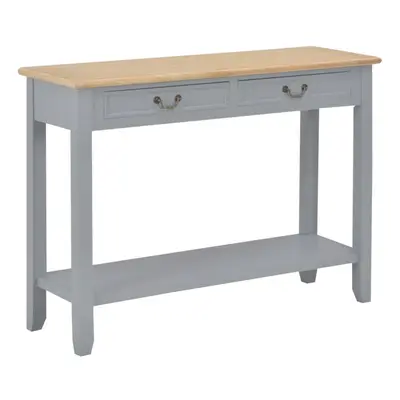 vidaXL Console Table Grey 110x35x80cm Wood Side Cabinet Stand Hall End Drawer