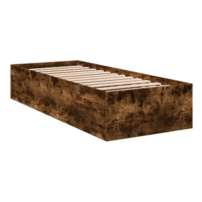 (smoked oak, x cm/ cm) vidaXL Bed Frame Bed Base Sonoma Oak 75x190 cm Small Single Engineered Wo