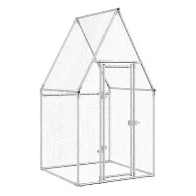 vidaXL Chicken Cage Farm Chicken Coop Chicken Run Cage Silver Galvanised Steel