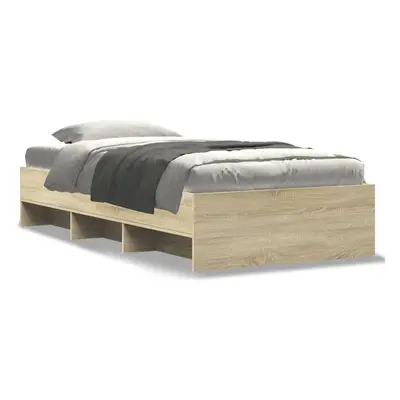 vidaXL Bed Frame Bed Base Home Bedstead Sonoma Oak 100x200 cm Engineered Wood