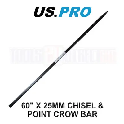 US PRO Tools 60" X 25mm Chisel & Point Crow Bar