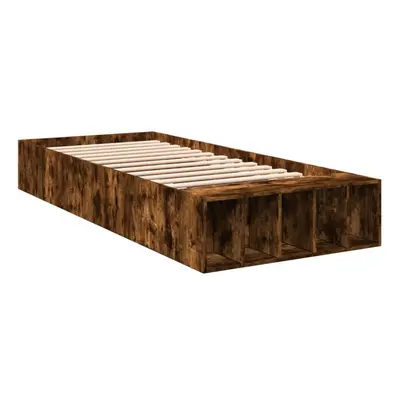 vidaXL Bed Frame Bed Base Bedstead Smoked Oak 90x190 cm Single Engineered Wood