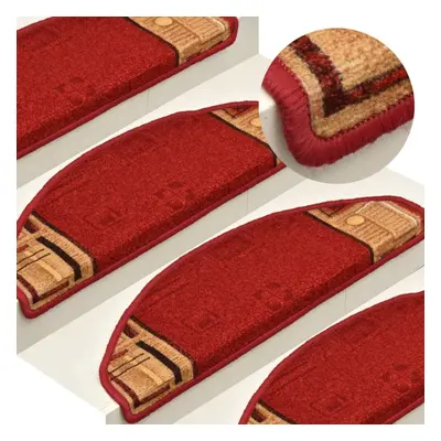 vidaXL 15x Self-adhesive Stair Mats Red Staircase Protector Carpet Stair Tread