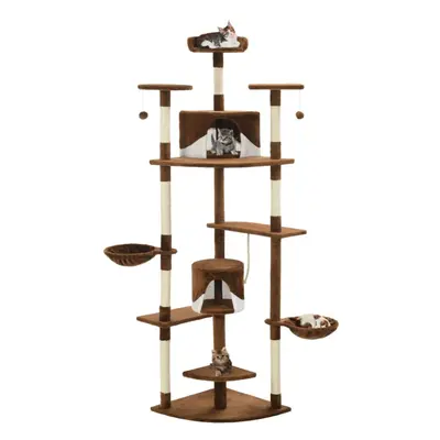 Cat Tree with Sisal Scratching Posts cm Brown and White