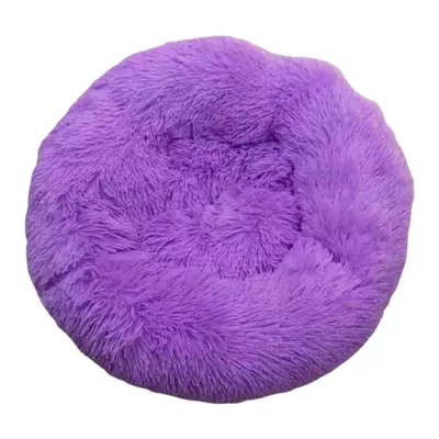 (Purple, L) 40-100cm Pet Supplies Kennel Round Plush Pet Nest Padded Soft Warm For Cat Bed Mat P