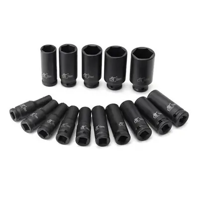 15pcs 1/2 Inch Drive Deep Impact Metric Socket Set 10-32mm Air Garage Socket Wrench Tool