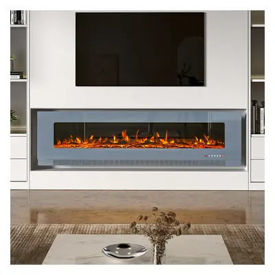 (Grey, 72inch) LED Electric Fireplace with Remote Control