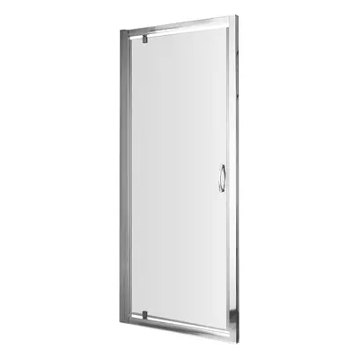 Contemporary 5mm Toughened Safety Glass Pivot Shower Door - 900mm - Chrome - Balterley