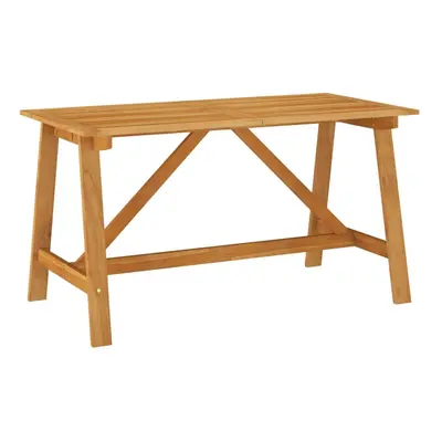 vidaXL Solid Acacia Wood Garden Dining Table 140x70x73.5 cm Wooden Side Table