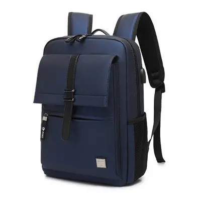 (Blue) 15.6 Inch Large Capacity Backpack Outdoor Waterproof Business Laptop Bag