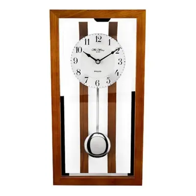 Oak Framed Glass Fronted Pendulum Wall Clock