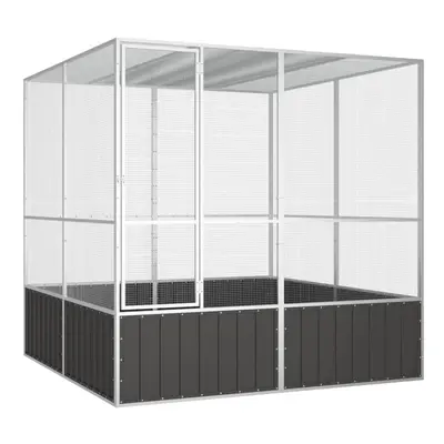 (anthracite, 213.5 x 217.5 x 211.5 cm) vidaXL Bird Cage Galvanised Steel Aviary House Anthracite