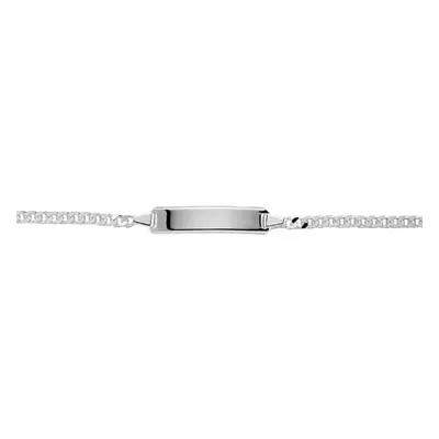 Jewelco London Ladies Sterling Silver Curb Link ID Identity Bracelet 6mm 7.5 inch - ID14