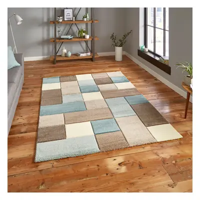 (Beige / Blue, x Cm) Think Rugs Brooklyn Hand Carved Rug