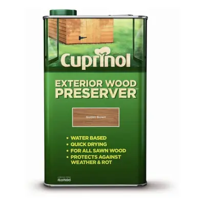 (Golden Brown) Cuprinol Exterior Wood Preserver 5L