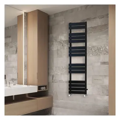 (1600x450mm) NRG Flat Panel Heated Towel Rail Bathroom Rad Radiator Black