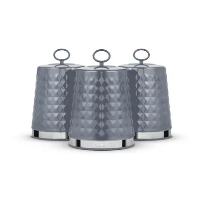 TOWER Solitaire Set of Canisters, Stainless Steel, Grey T826207GRY