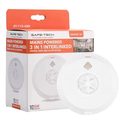 Mains Powered Multi Sensor Heat, Smoke and CO Alarm With Built-in RF Module