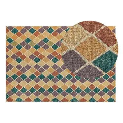 Wool Area Rug x cm Multicolour KESKIN