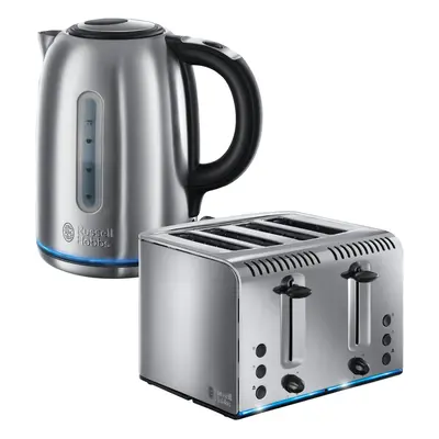 Russell Hobbs Buckingham Slice Toaster & Kettle Set, Silver